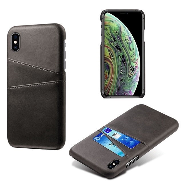 Leather Card Holder Phone Case Black