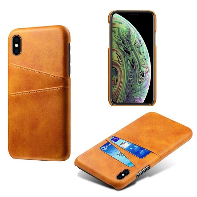 Leather Card Holder Phone Case Orange