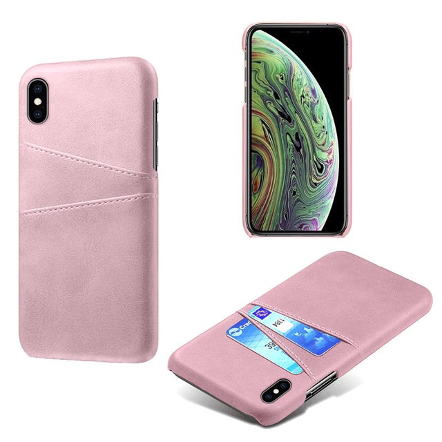 Leather Card Holder Phone Case Pink