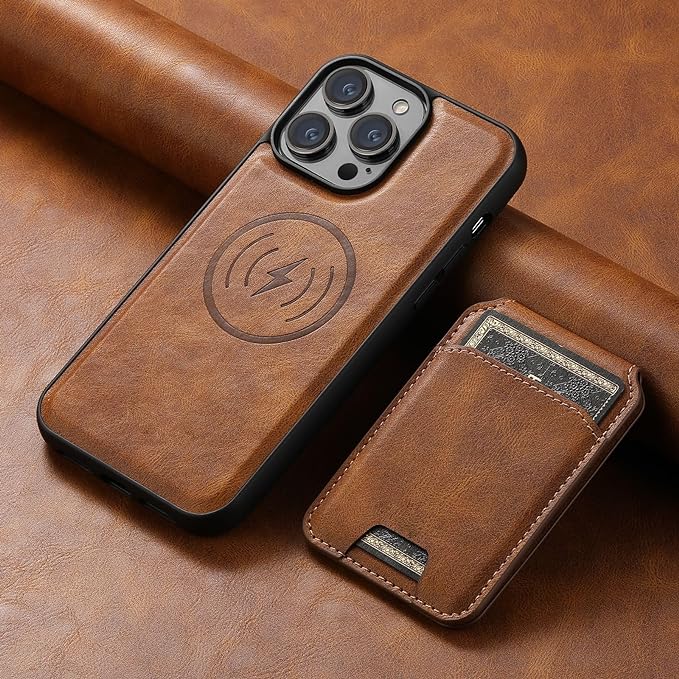 Magnetic MagSafe Card Holder 2 in 1 Leather Phone Case